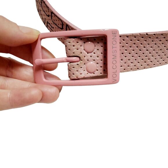 Volcom Vintage Y2k 2000 Punk Emo Skater size medium Pink Mauve leather Belt - Picture 3 of 8